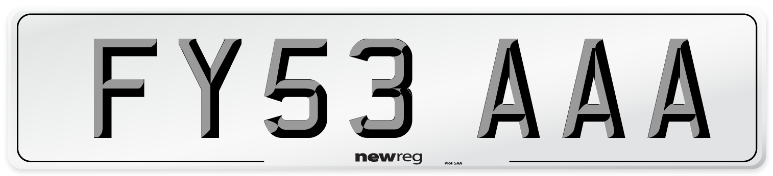 FY53 AAA Number Plate from New Reg